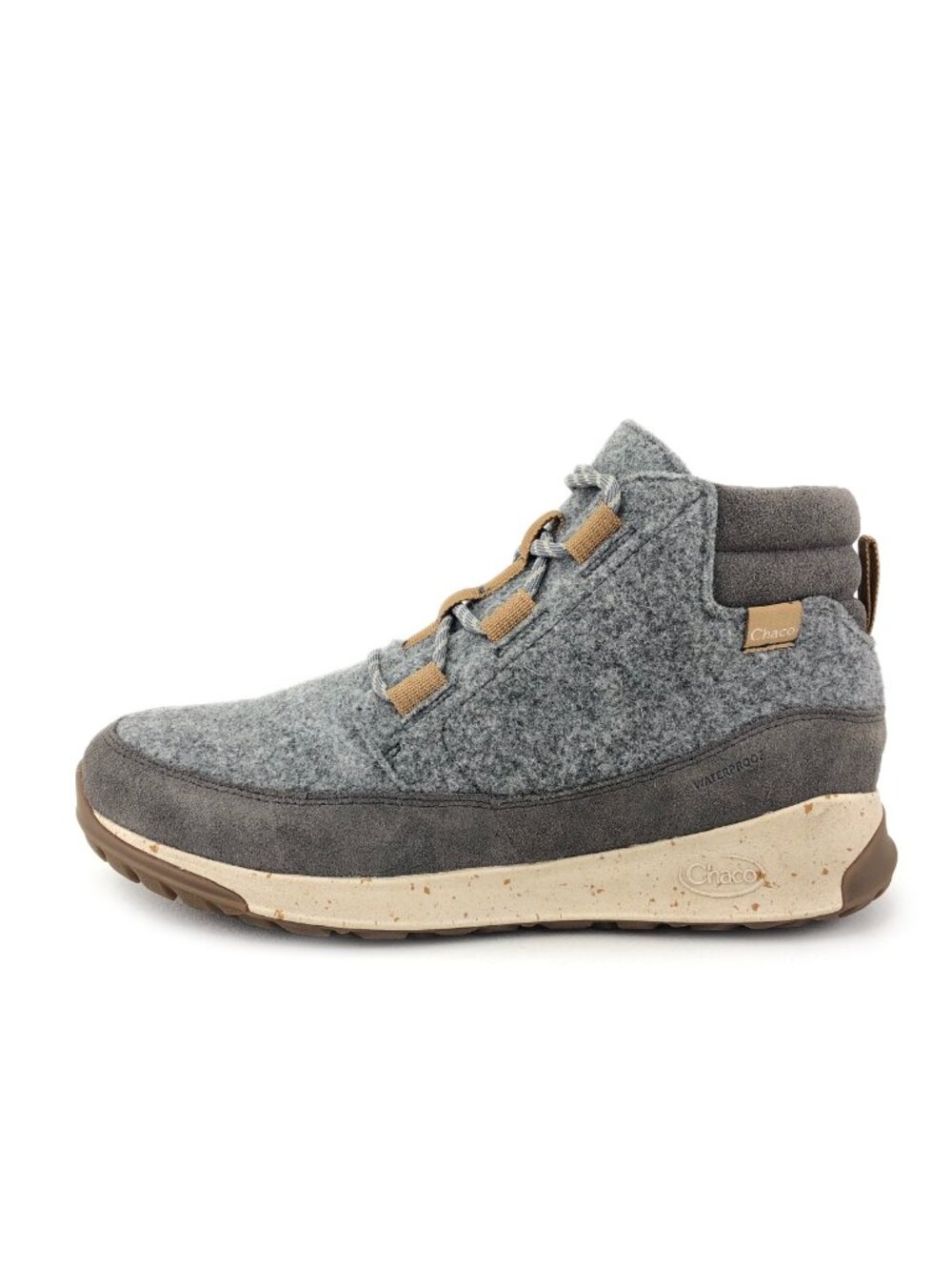 Chaco Gray Wool-Blend Ankle Boot with Tan Accents
